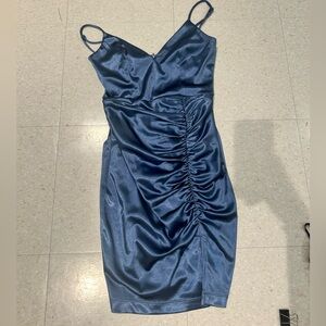Grey Blue Hoco Dress